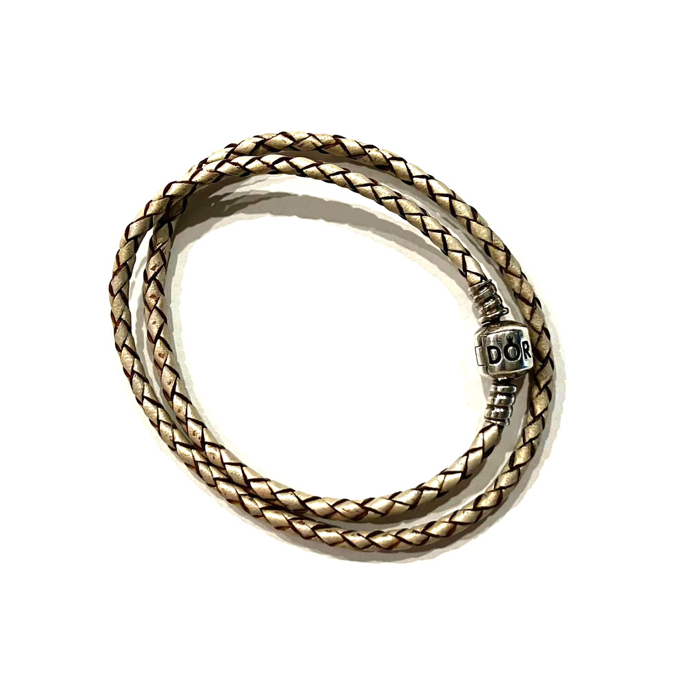 Pandora Braided Double-Leather Charm Bracelet  14"